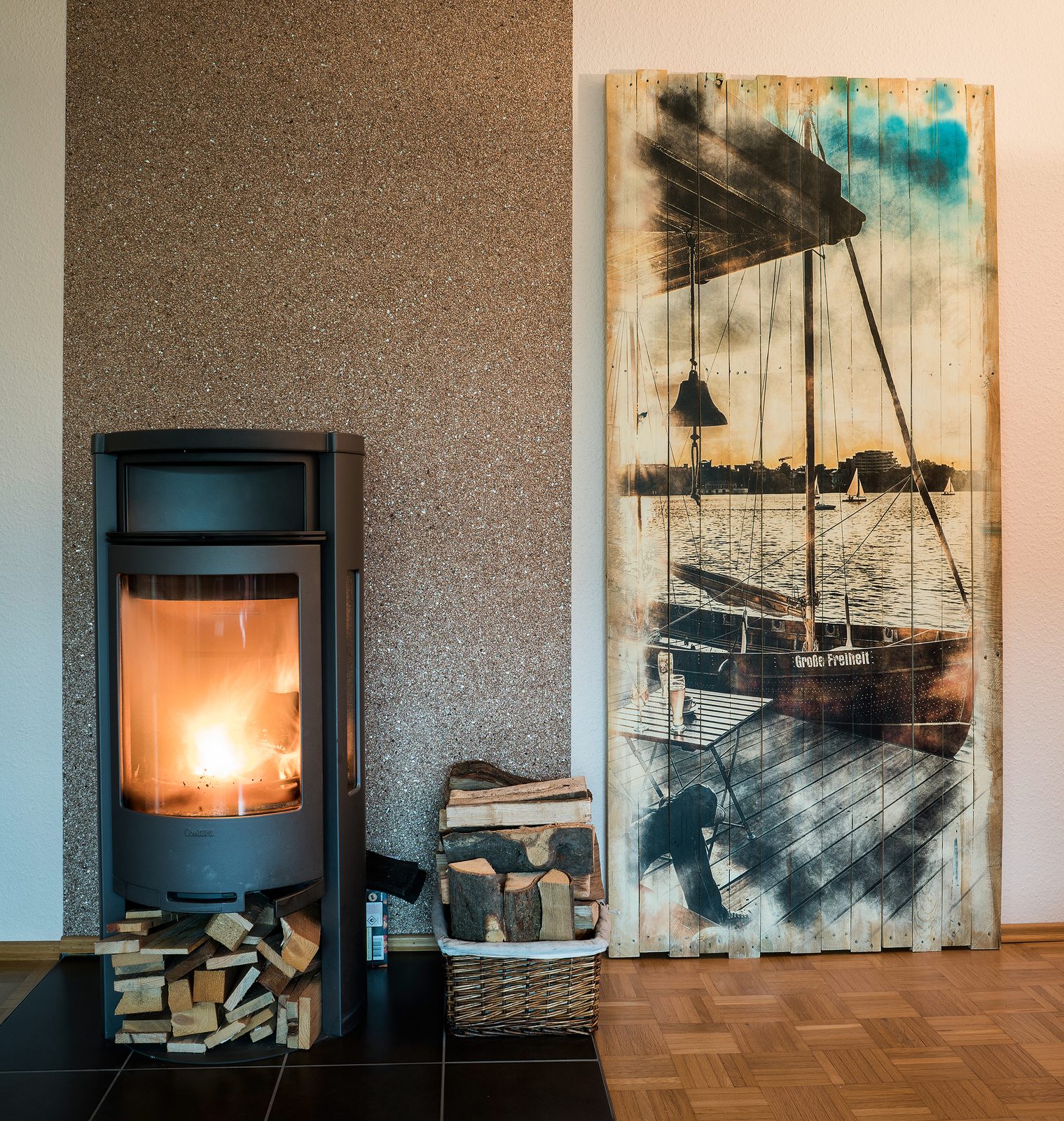 XXL Wandbild Latten Einwegpalette Holzdruck