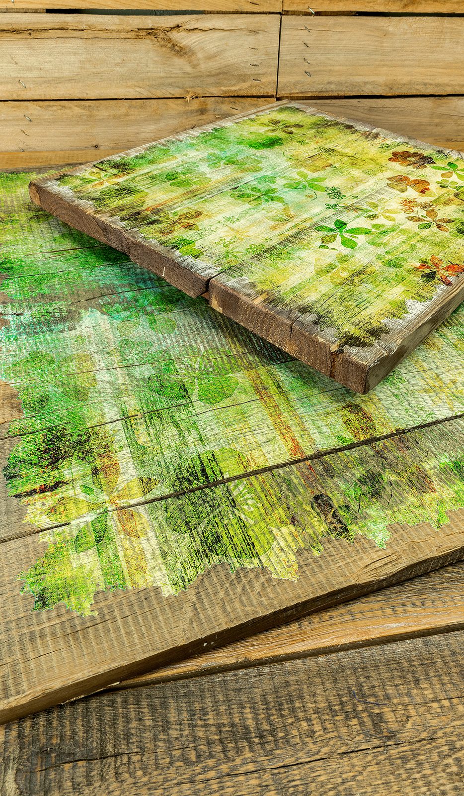 Druck auf Vintage-Holz